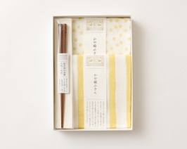 毎日の食卓に使える かや織ふきんとお箸のセット